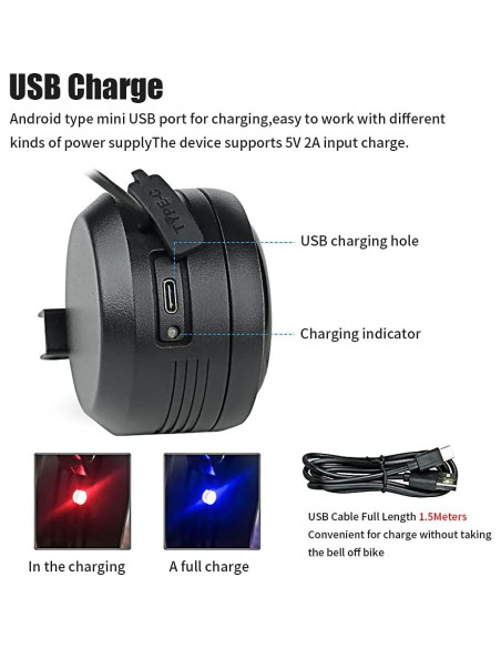 Timbre de Bicicleta Eléctrica Baluoqi con Alarma y Control Remoto