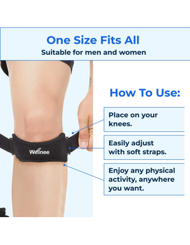 Correa de Rodilla Patelar Wellnee Ajustable - Soporte para Deportes
