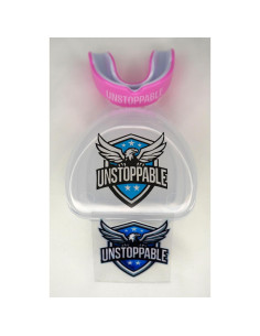 Protector Bucal Deportivo FUNDAMENTAL MG CORE Rosa/Blanco 2