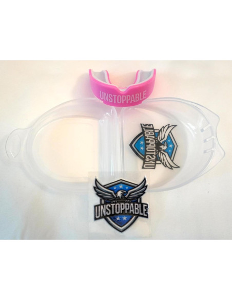 Protector Bucal Deportivo FUNDAMENTAL MG CORE Rosa/Blanco