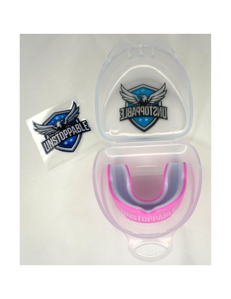 Protector Bucal Deportivo FUNDAMENTAL MG CORE Rosa/Blanco