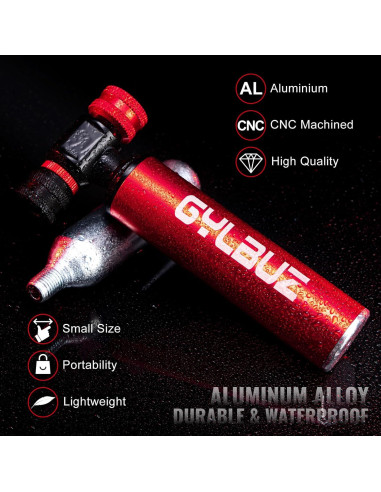 Inflador de Neumáticos de Bicicleta CO2 Gylbuz - Portátil y Ligero