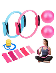 Conjunto de Pilates AFOROEOA: Anillo, Pelotas y Bandas 5 Niveles