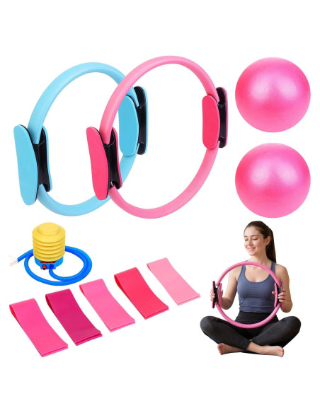 Conjunto de Pilates AFOROEOA: Anillo, Pelotas y Bandas 5 Niveles