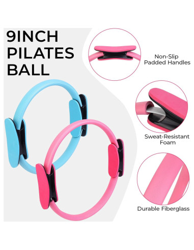 Conjunto de Pilates AFOROEOA: Anillo, Pelotas y Bandas 5 Niveles