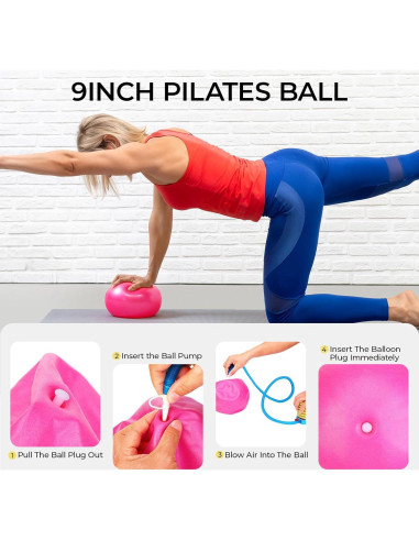 Conjunto de Pilates AFOROEOA: Anillo, Pelotas y Bandas 5 Niveles