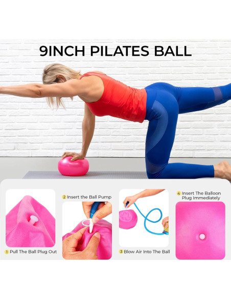 Conjunto de Pilates AFOROEOA: Anillo, Pelotas y Bandas 5 Niveles
