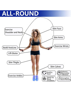 Cuerda de Salto con Peso Ajustable Goonidy 2.74m para Fitness 2