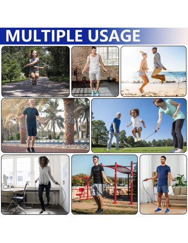 Cuerda de Salto con Peso Ajustable Goonidy 2.74m para Fitness