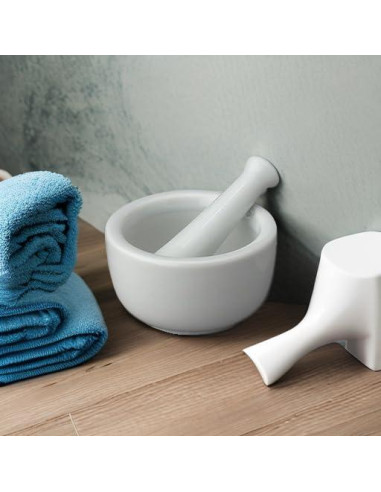 Juego de Mortero y Mano HIC Kitchen Porcelana 6.99 cm