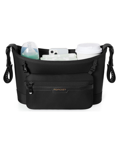 Organizador Universal para Carro Momcozy | Caddy Minimalista con 2 Sujetadores de Botellas Aisladas