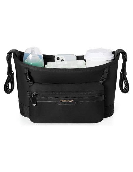 Organizador Universal para Carro Momcozy | Caddy Minimalista con 2 Sujetadores de Botellas Aisladas