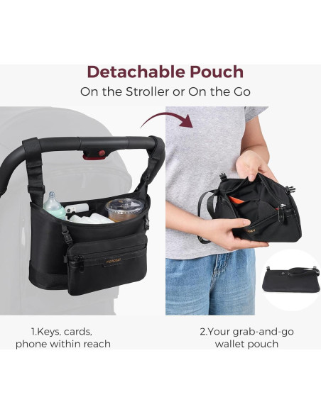 Organizador Universal para Carro Momcozy | Caddy Minimalista con 2 Sujetadores de Botellas Aisladas