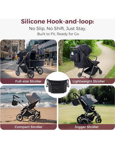 Organizador Universal para Carro Momcozy | Caddy Minimalista con 2 Sujetadores de Botellas Aisladas