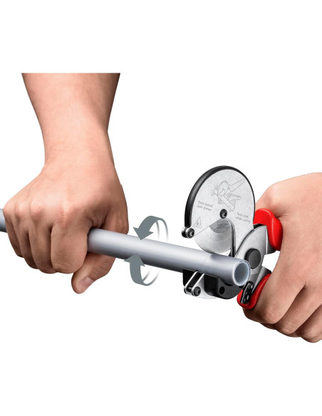 Cortador de Tubos KNIPEX 90 25 25, 21 cm, Manual, Rojo/Azul