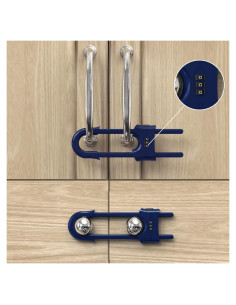 4 Cerraduras de Armario Deslizantes a Prueba de Niños ABS Azul