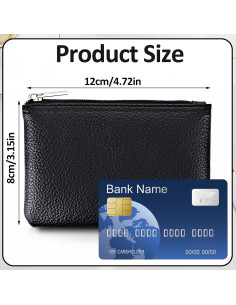 Conjunto de 3 Monederos de Cuero PU Oruola Negro 12x8cm 2