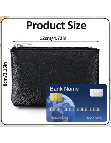 Conjunto de 3 Monederos de Cuero PU Oruola Negro 12x8cm