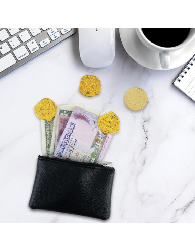 Conjunto de 3 Monederos de Cuero PU Oruola Negro 12x8cm