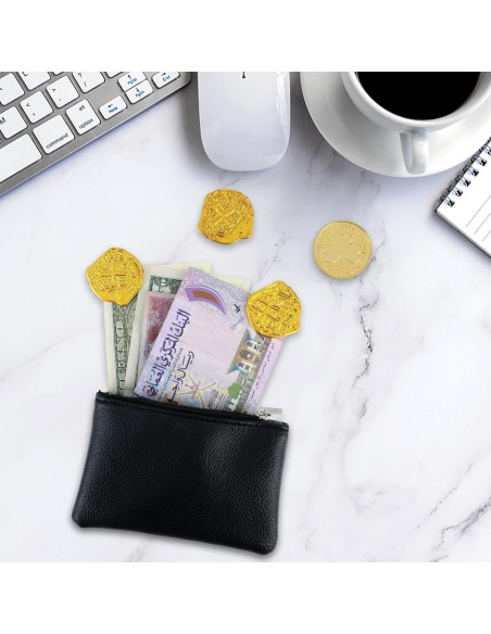 Conjunto de 3 Monederos de Cuero PU Oruola Negro 12x8cm