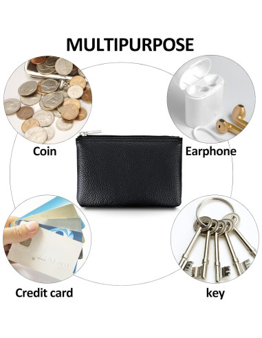 Conjunto de 3 Monederos de Cuero PU Oruola Negro 12x8cm