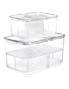 Caja de Almacenamiento Sellada SHOWERORO 23.3x14.7cm para Frutas y Verduras