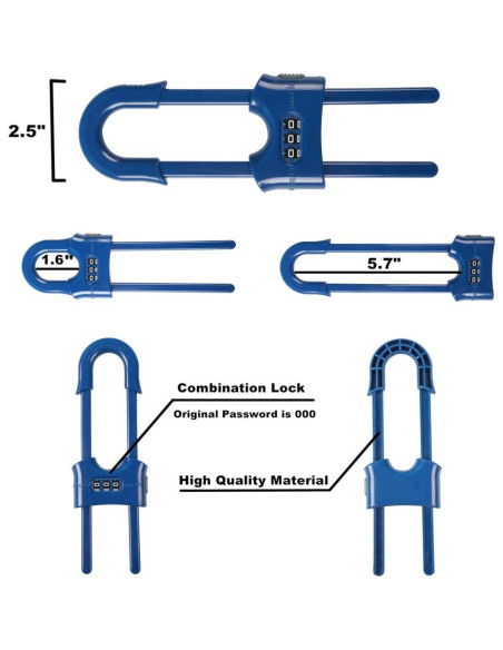 4 Cerraduras de Armario Deslizantes a Prueba de Niños ABS Azul