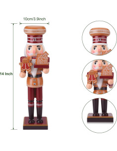 Cascanueces de Madera de Jengibre 36 cm ARGCONNER 2