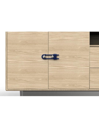 4 Cerraduras de Armario Deslizantes a Prueba de Niños ABS Azul