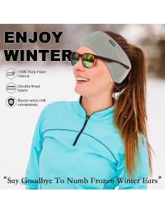 Banda Calentadora de Oídos ZMUBB Gris para Hombre y Mujer 2