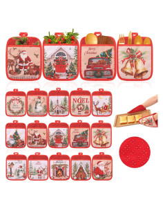 15 Soportes para Ollas de Navidad FOFOWHAT 18x23 cm Rojos