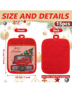 15 Soportes para Ollas de Navidad FOFOWHAT 18x23 cm Rojos 2