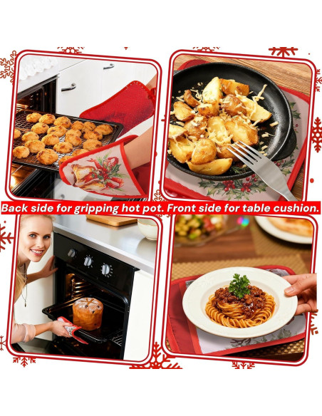 15 Soportes para Ollas de Navidad FOFOWHAT 18x23 cm Rojos