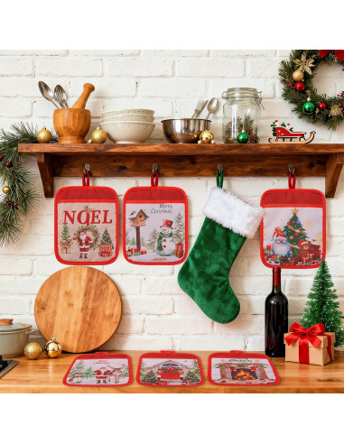 15 Soportes para Ollas de Navidad FOFOWHAT 18x23 cm Rojos