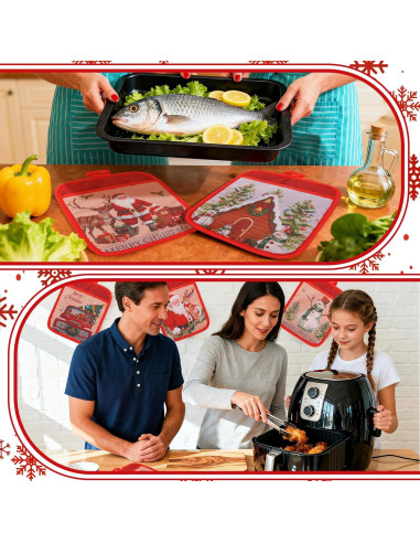 15 Soportes para Ollas de Navidad FOFOWHAT 18x23 cm Rojos