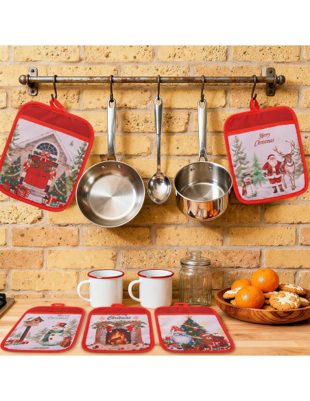 15 Soportes para Ollas de Navidad FOFOWHAT 18x23 cm Rojos