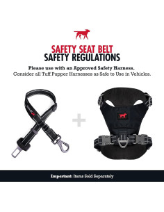 Cinturón de Seguridad para Perros Tuff Pupper Ajustable Negro 2