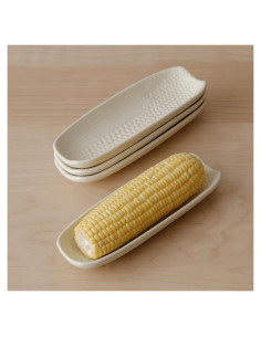 Soportes de Mazorcas de Maíz WENSHUO Cerámica 23x8cm Crema Mate