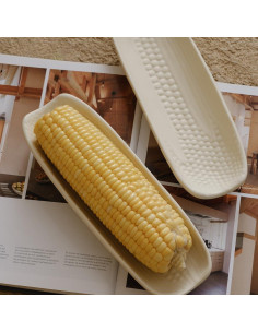 Soportes de Mazorcas de Maíz WENSHUO Cerámica 23x8cm Crema Mate 2