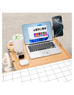 Estante Lateral de Cama Fivebop en Bambú Ajustable 39.2x29.2cm