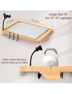 Estante Lateral de Cama Fivebop en Bambú Ajustable 39.2x29.2cm 2