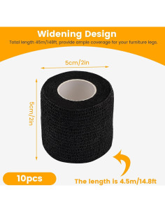 10 Rollos Protectores de Suelo Autoadhesivos Sekonow 148FT Negro 2