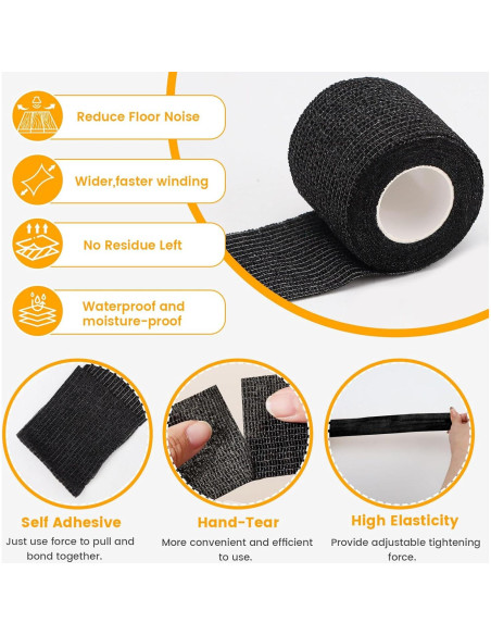 10 Rollos Protectores de Suelo Autoadhesivos Sekonow 148FT Negro