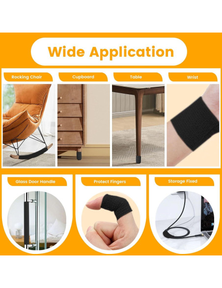 10 Rollos Protectores de Suelo Autoadhesivos Sekonow 148FT Negro