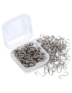 Ganchos en S Metálicos Shappy 200 Piezas 1.4 cm Plata