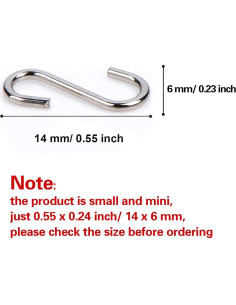 Ganchos en S Metálicos Shappy 200 Piezas 1.4 cm Plata 2