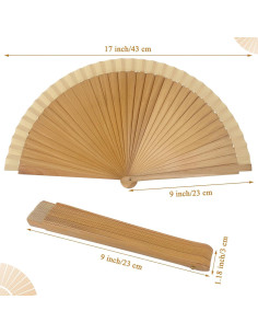 Abanico Plegable de Bambú YOLCAR 23cm - Decorativo y Práctico 2