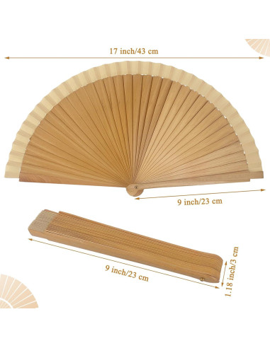 Abanico Plegable de Bambú YOLCAR 23cm - Decorativo y Práctico