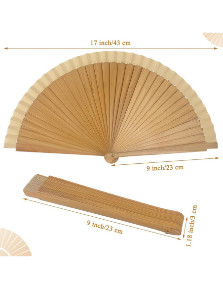 Abanico Plegable de Bambú YOLCAR 23cm - Decorativo y Práctico