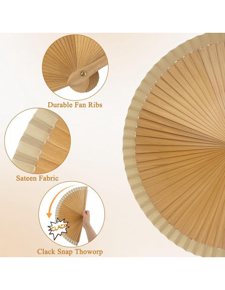 Abanico Plegable de Bambú YOLCAR 23cm - Decorativo y Práctico